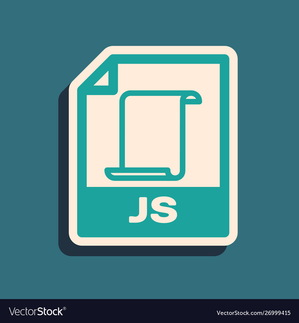Green js file document download button icon vector image Green js file document download button icon