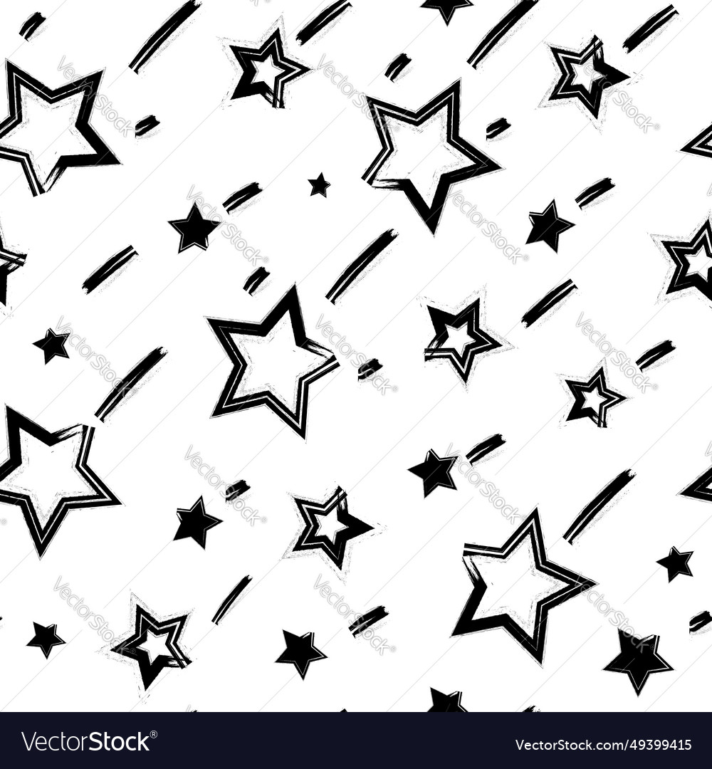 Grunge falling stars seamless pattern Royalty Free Vector