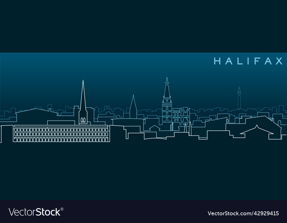 Halifax uk multiple lines skyline and landmarks Vector Image