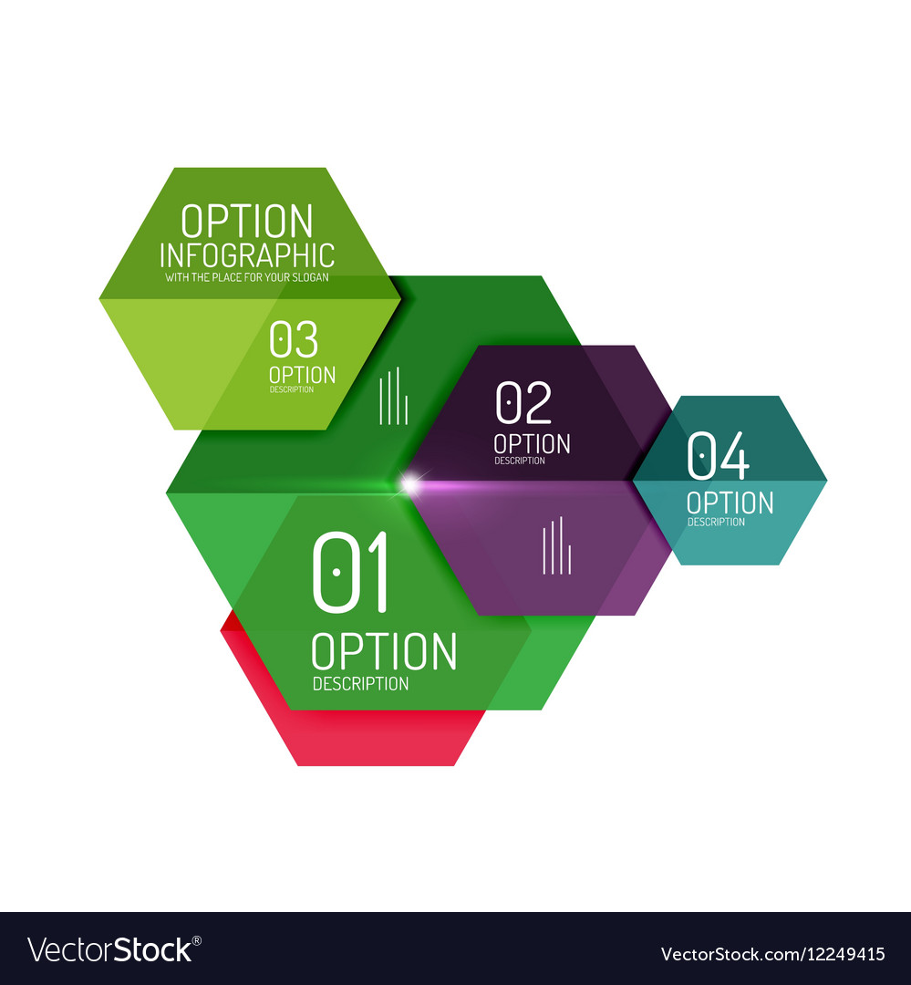 Hexagone infographic diagram templates Royalty Free Vector