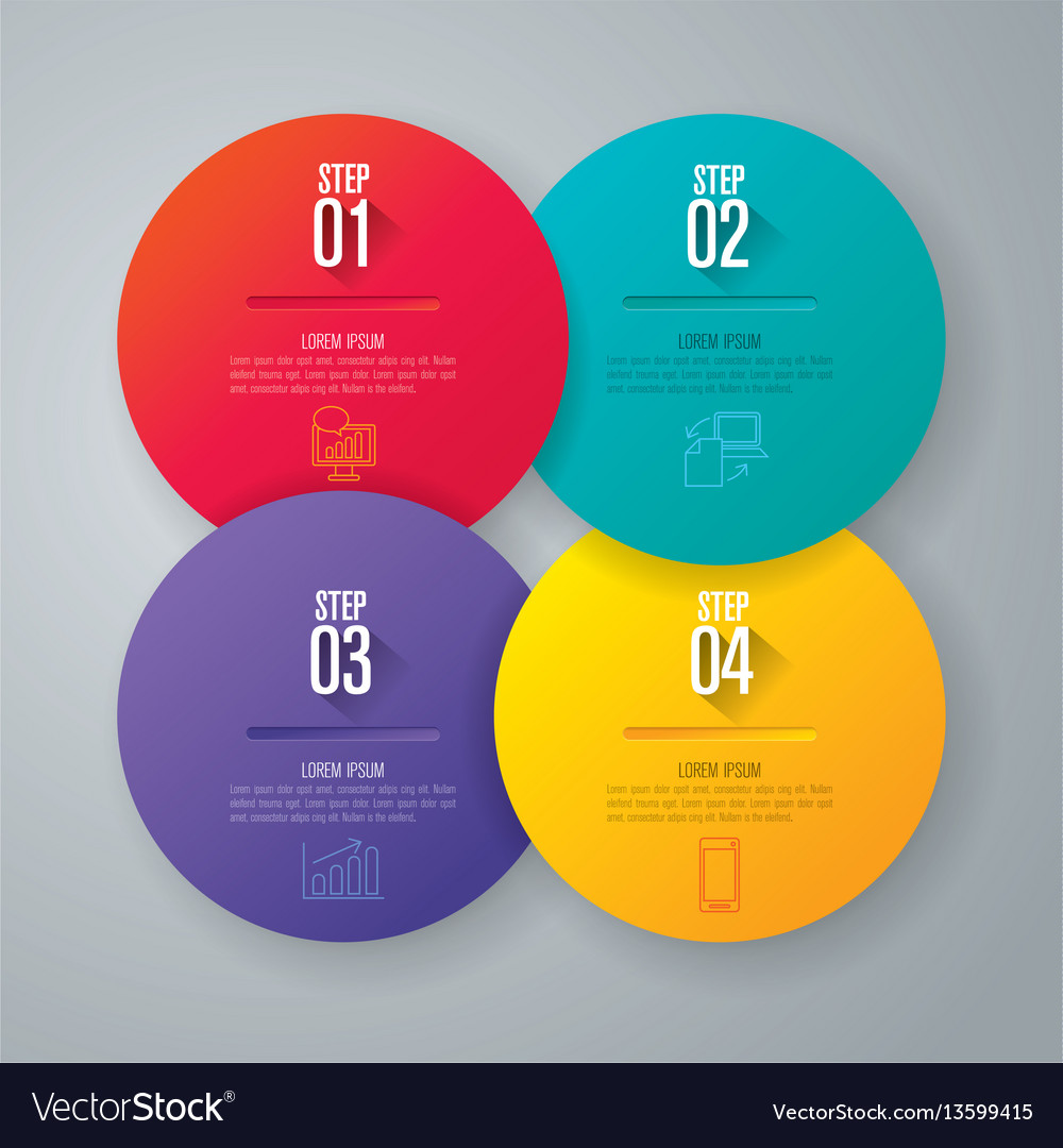 Infographics design with 4 step Royalty Free Vector Image