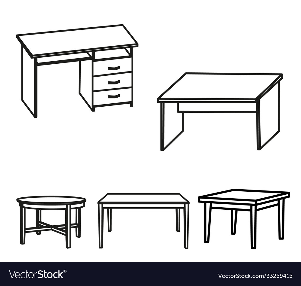 Isolated sketch a table set