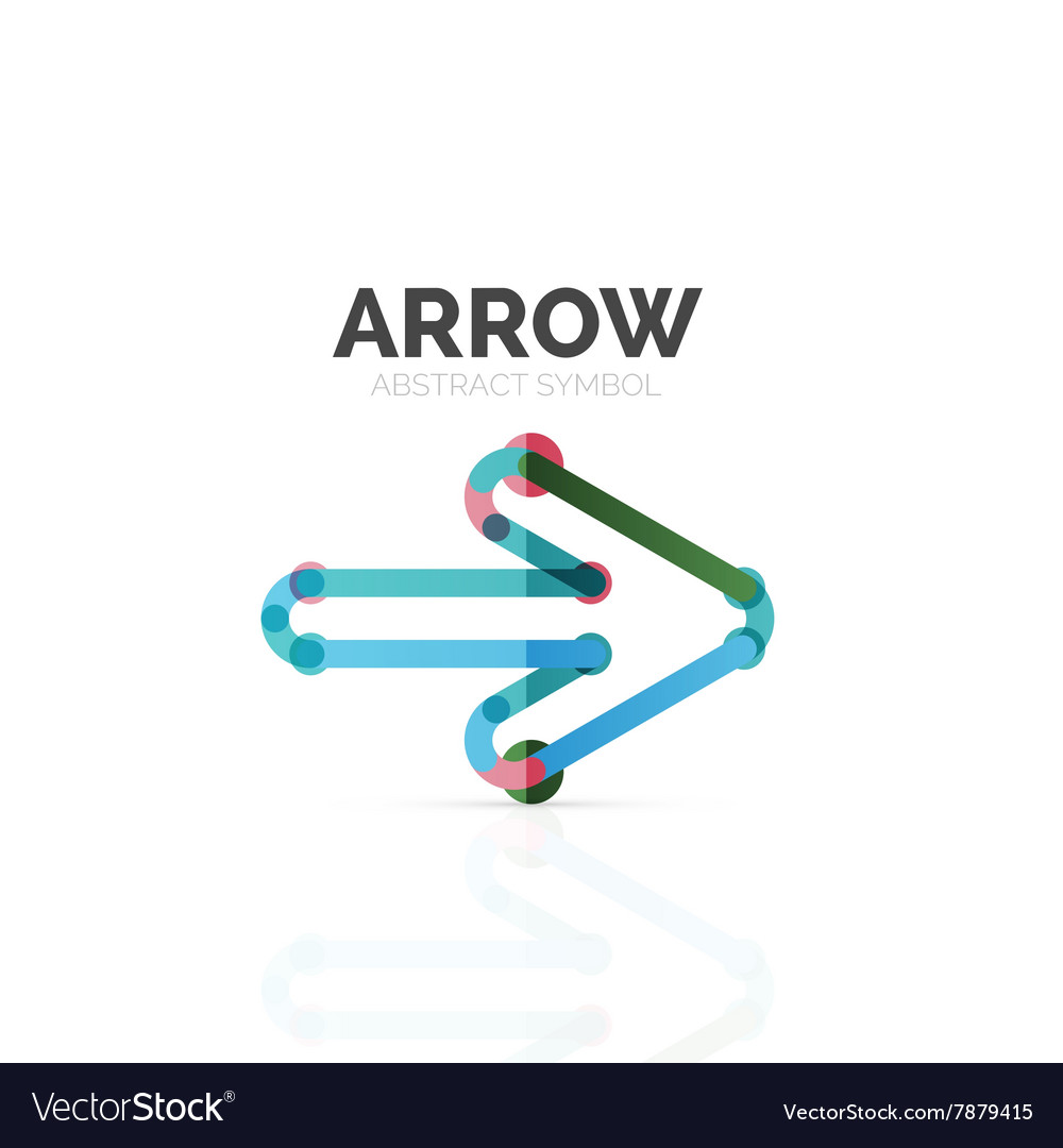 Linear arrow abstract logo connected multicolored