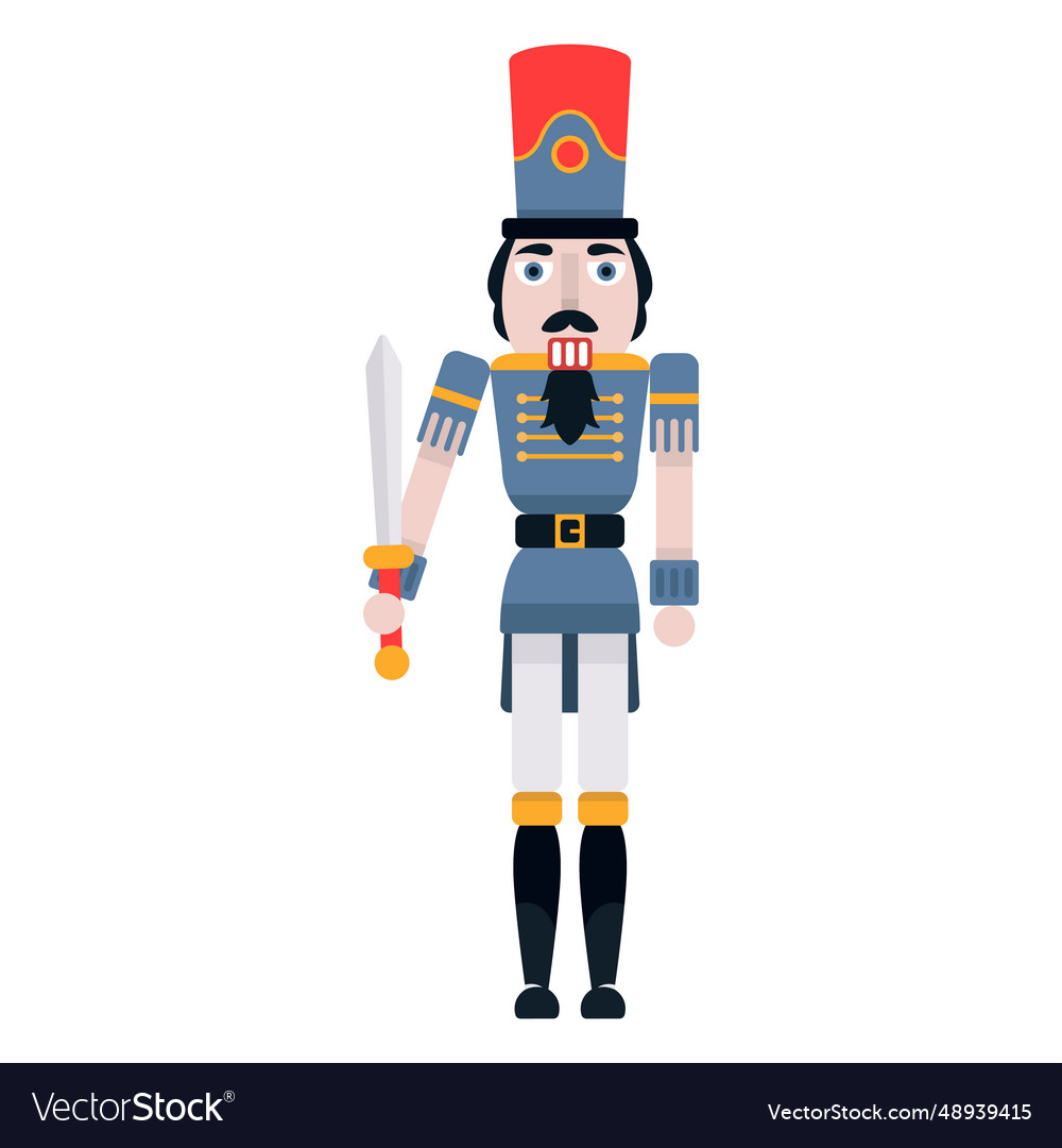Nutcracker with sword color vector image Nutcracker with sword color