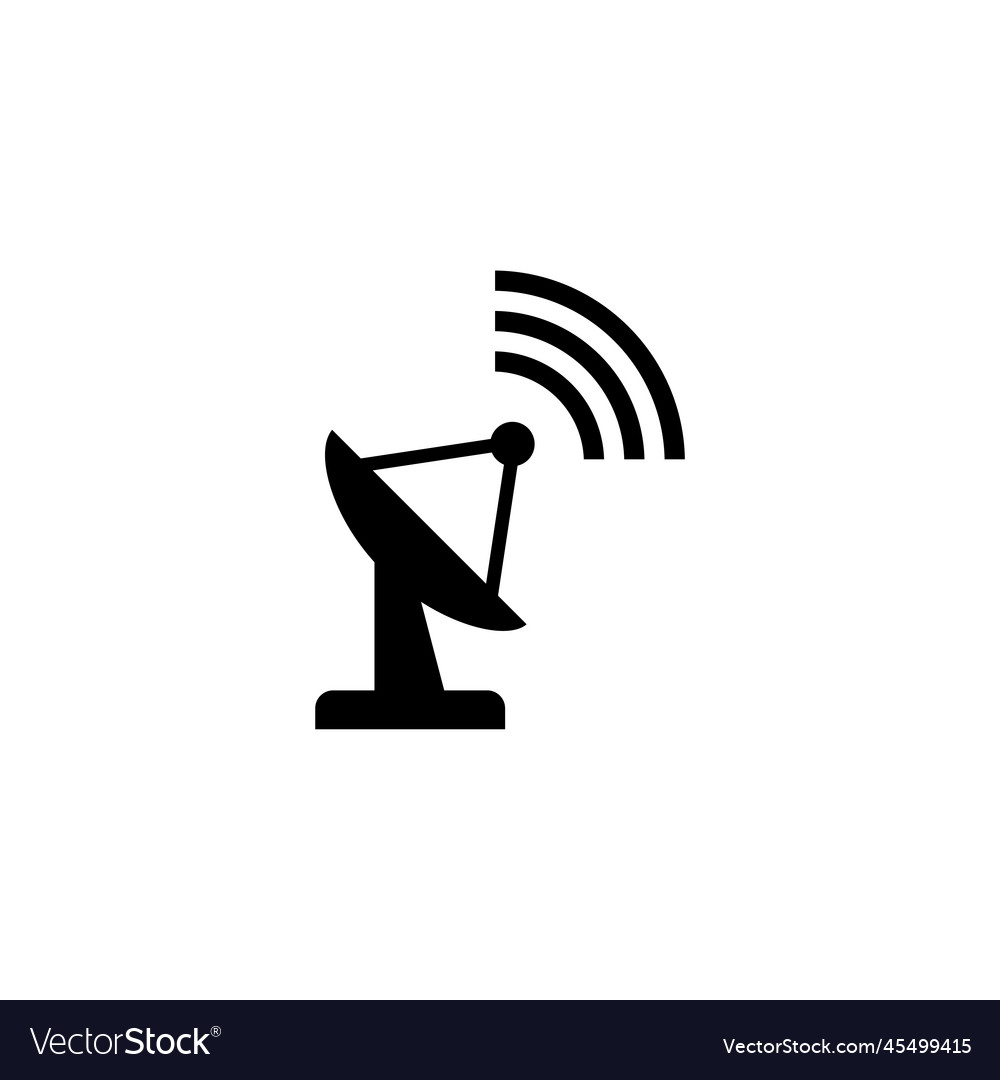 Parabolic Satellite Dish Antenna Receiver Vector Image