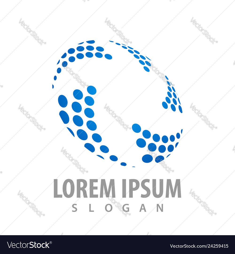 Pictograph dot geometric pattern logo concept Vector Image