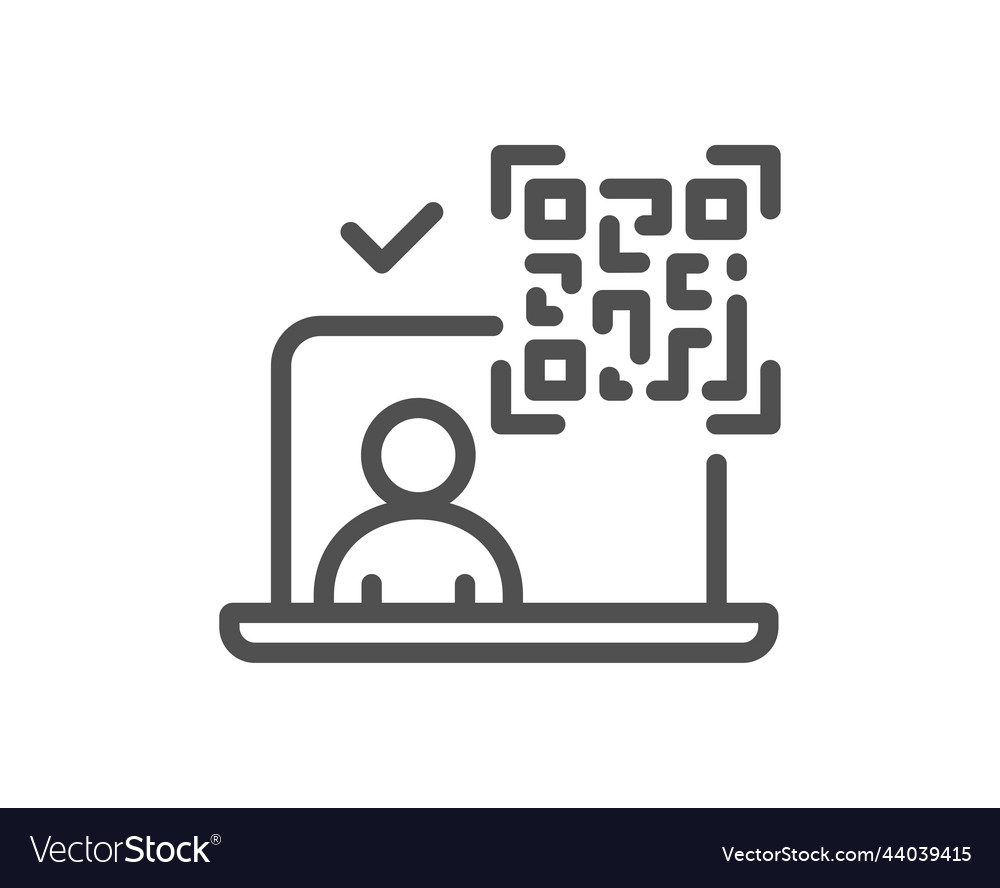 Qr code line icon scan barcode sign
