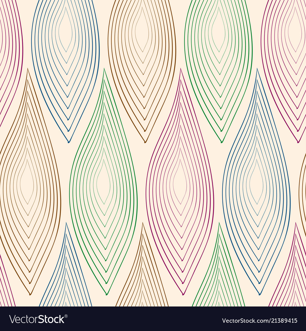 Seamless pattern with simple colored abstract leaf