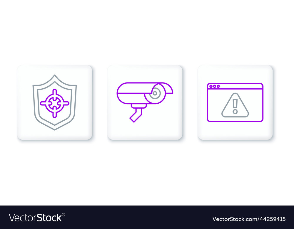 Set line browser with exclamation mark shield