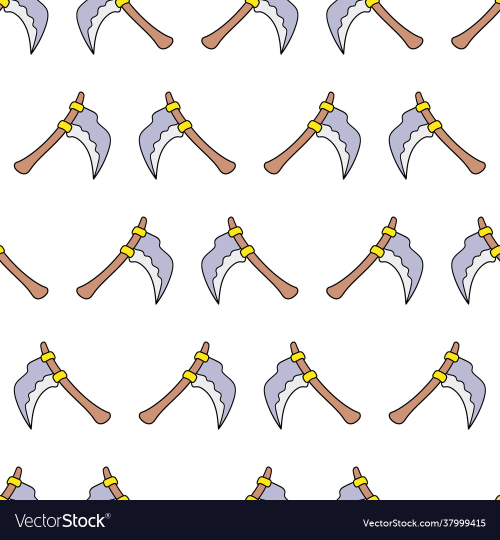 Sharp scythe seamless pattern textile print