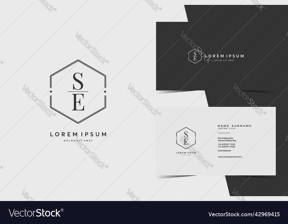 Einfache hexagon se monogram logo ikone modern vector image Einfache hexagon se monogram logo ikone modern
