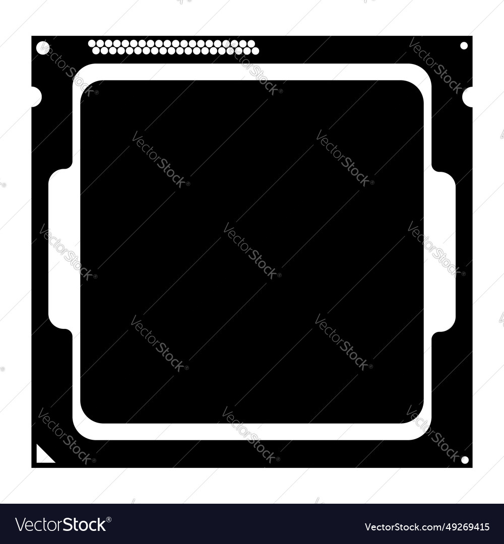 Simple of digital electronic computer cpu chip vector image Simple of digital electronic computer cpu chip