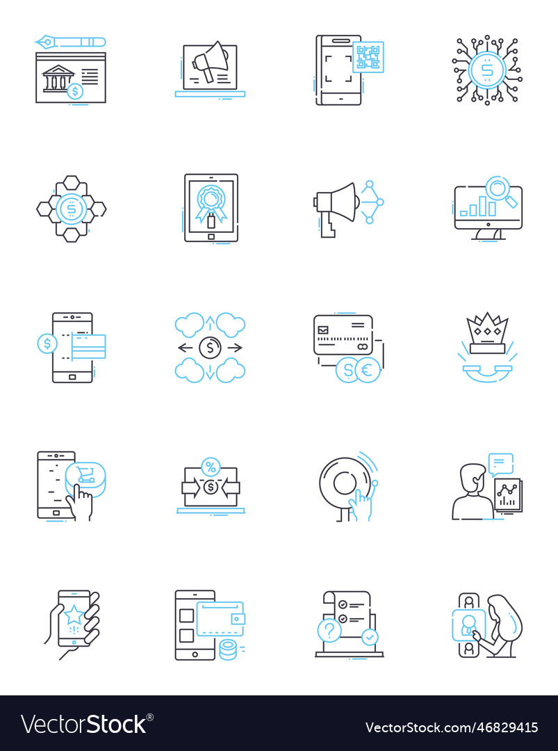 Target marketing linear icons set segmentation