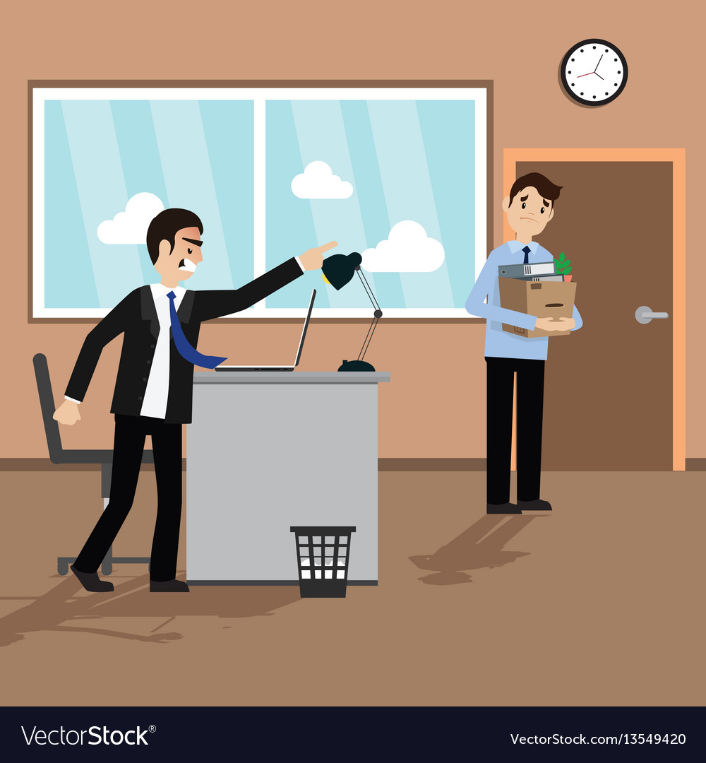 Angry Boss Fired Employee Being Kicked Stock Vector (Royalty Free)  395151817