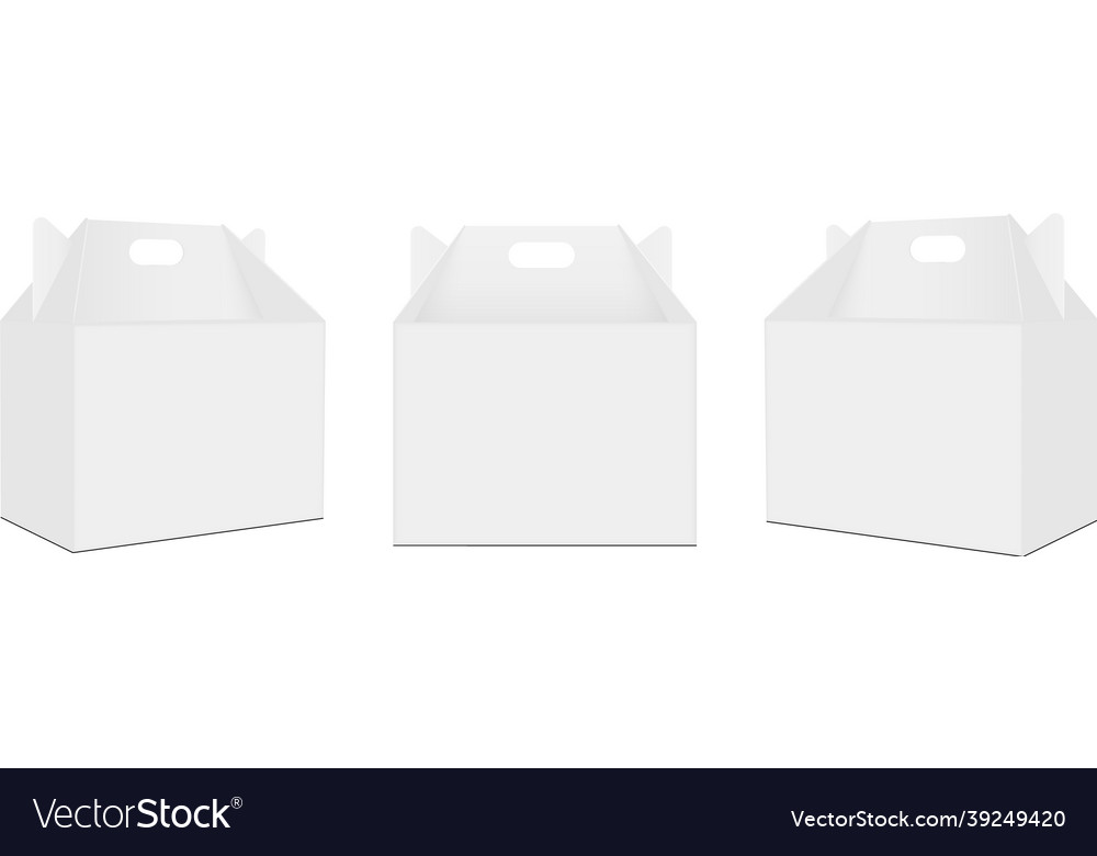 Cardboard boxes with handle isolated