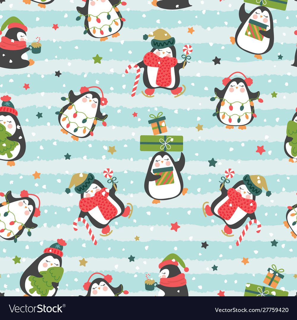 Christmas Penguin Pattern