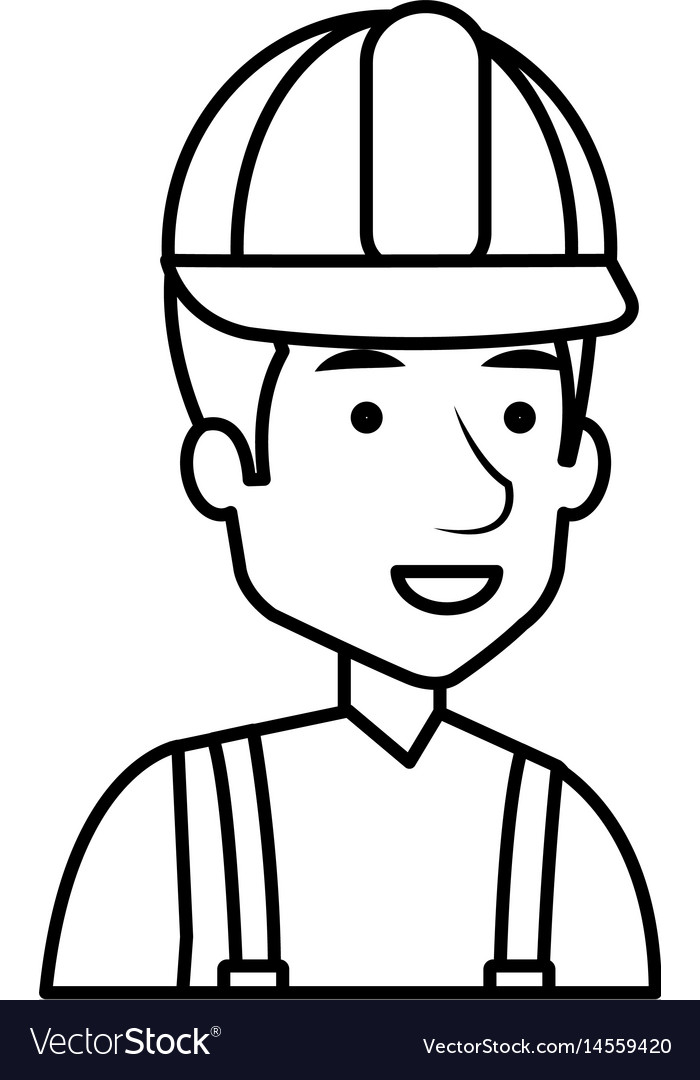 Construction workman avatar character Royalty Free Vector