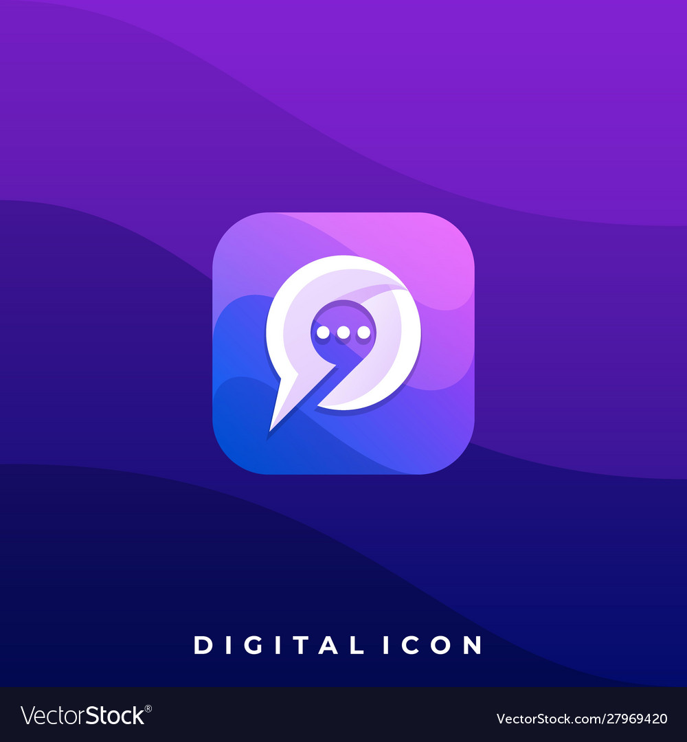 Digital media chat colorful design template