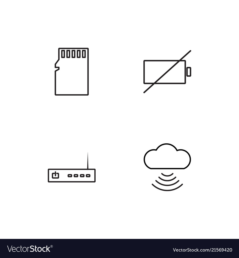 Electrical devices linear icons set simple