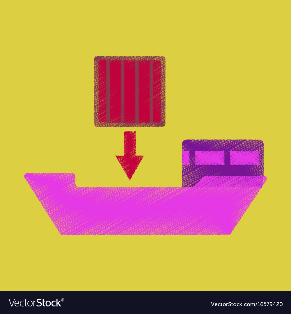 Flat icon in shading style container loading