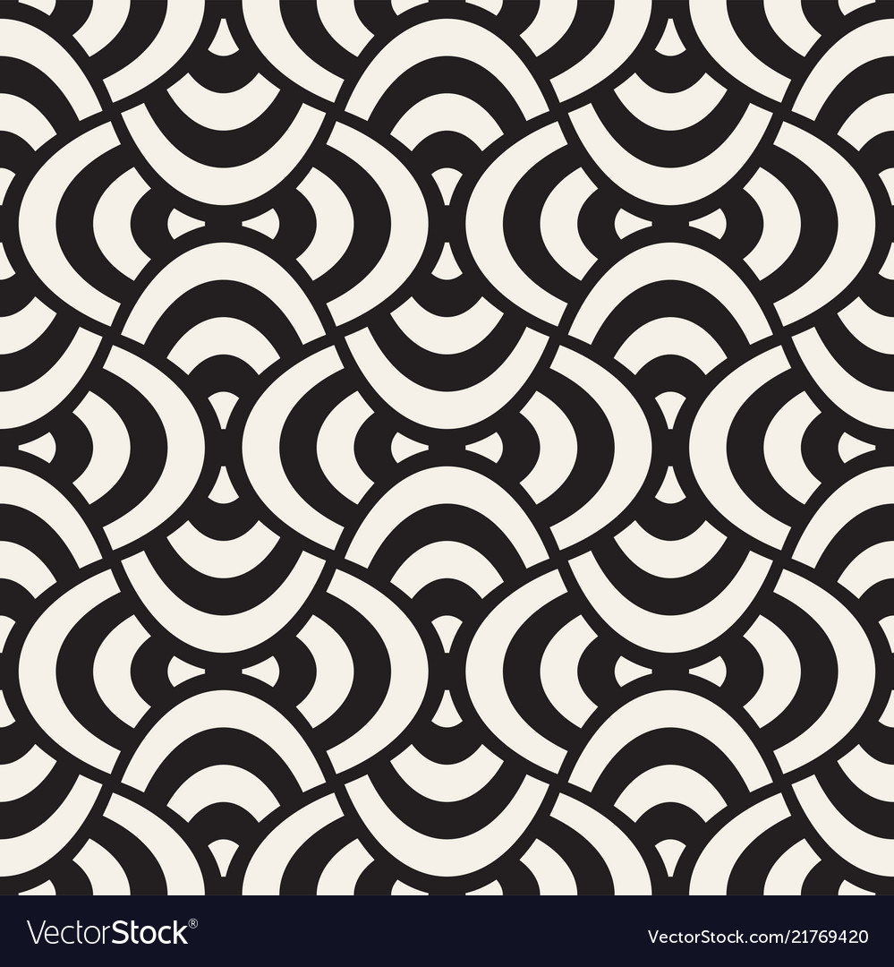 Geometric seamless pattern with curved shapes vector image Geometric seamless pattern with curved shapes