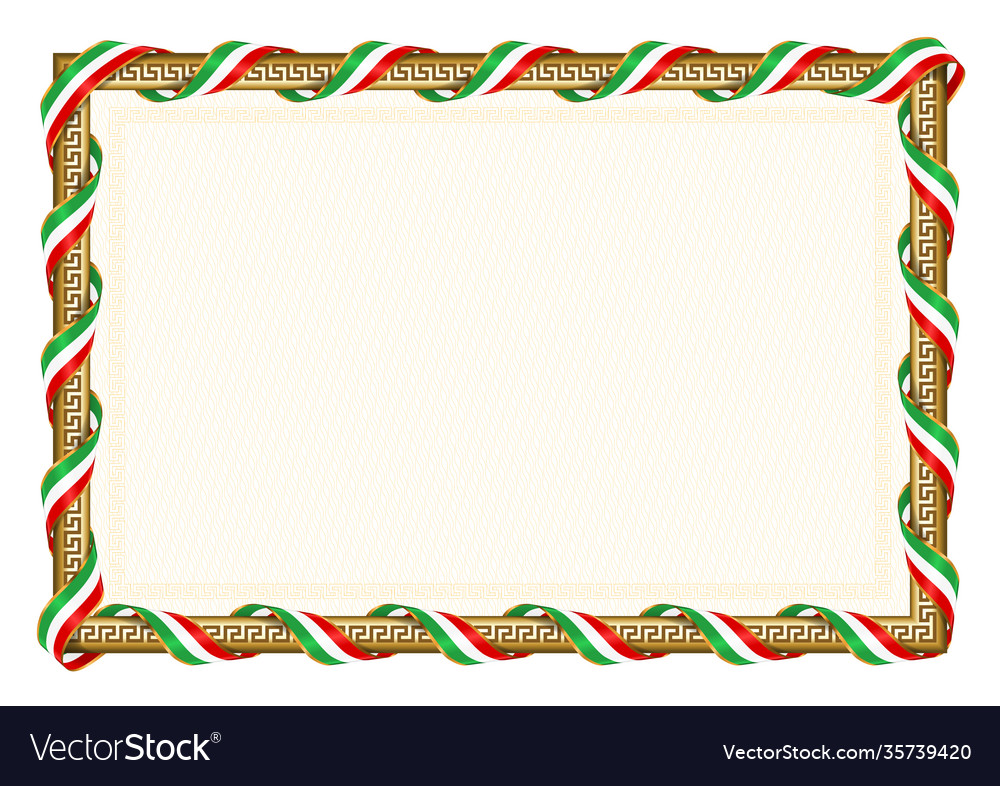 Horizontal frame and border with iran flag vector image Horizontal frame and border with iran flag