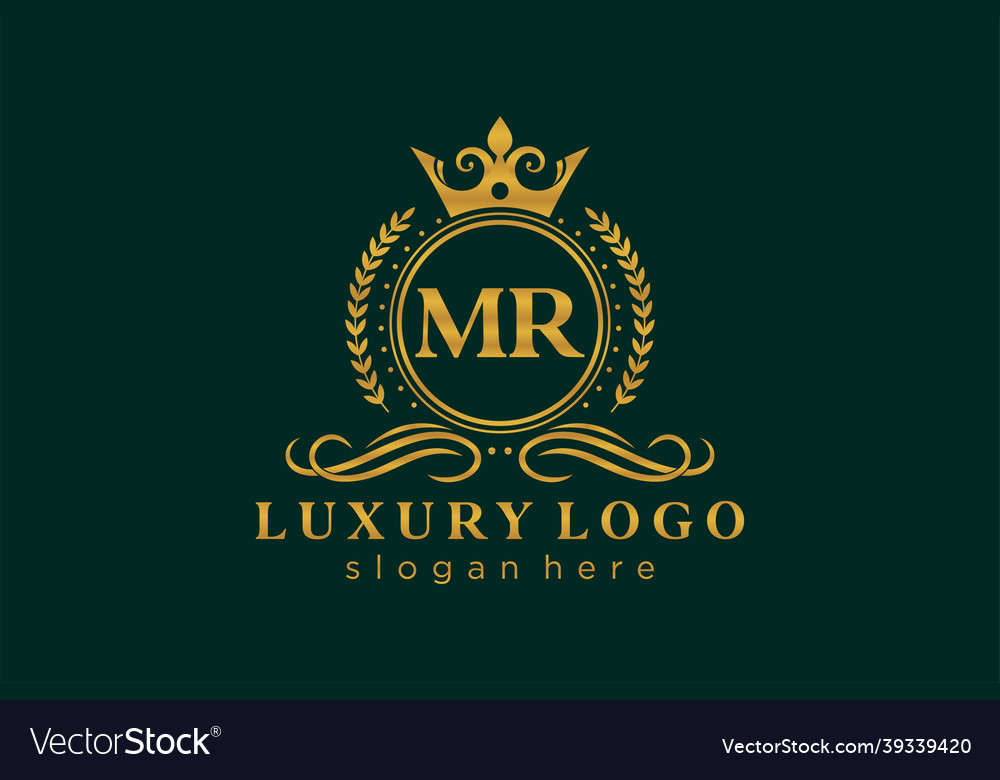 Initial mr letter royal luxury logo template