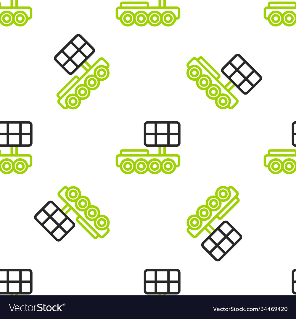 Line mars rover icon isolated seamless pattern vector image Line mars rover icon isolated seamless pattern
