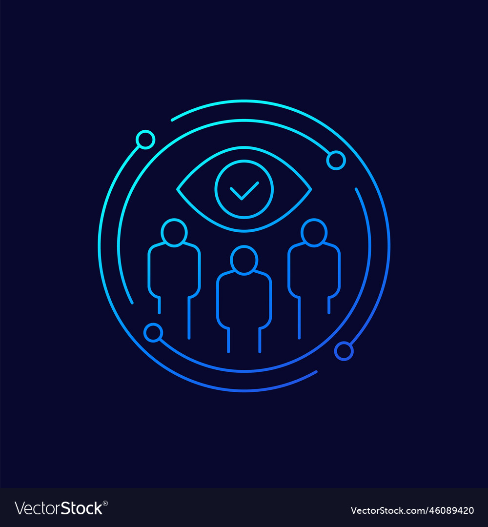 Monitoring group icon linear design