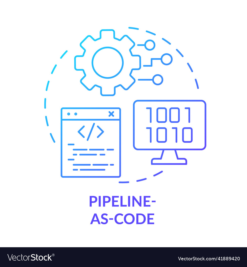 Pipeline-as-code blue gradient concept icon