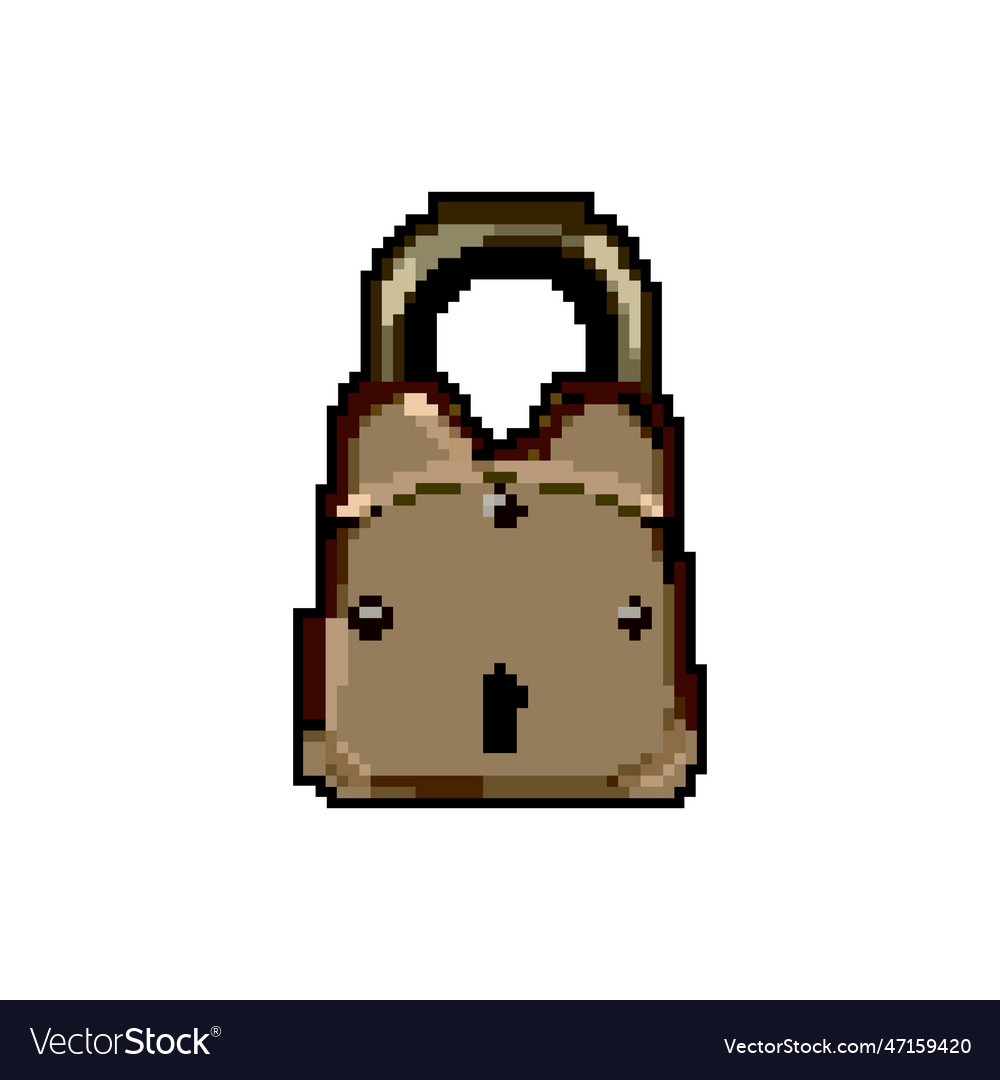 Protection padlock vintage game pixel art