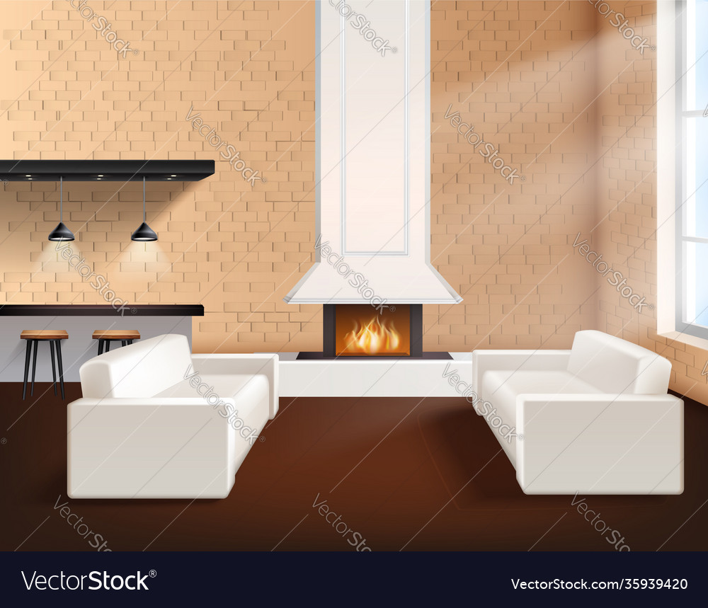 Realistic loft interior vector image Realistic loft interior