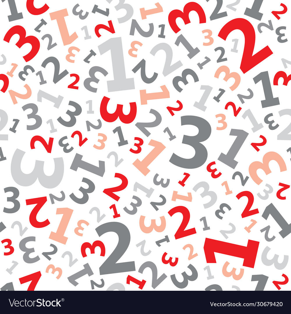 Red Number Background - Seamless Pattern