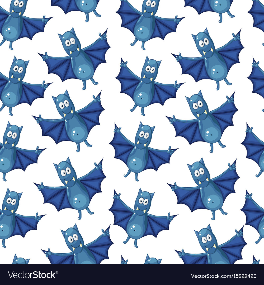 Seamless pattern with bats
