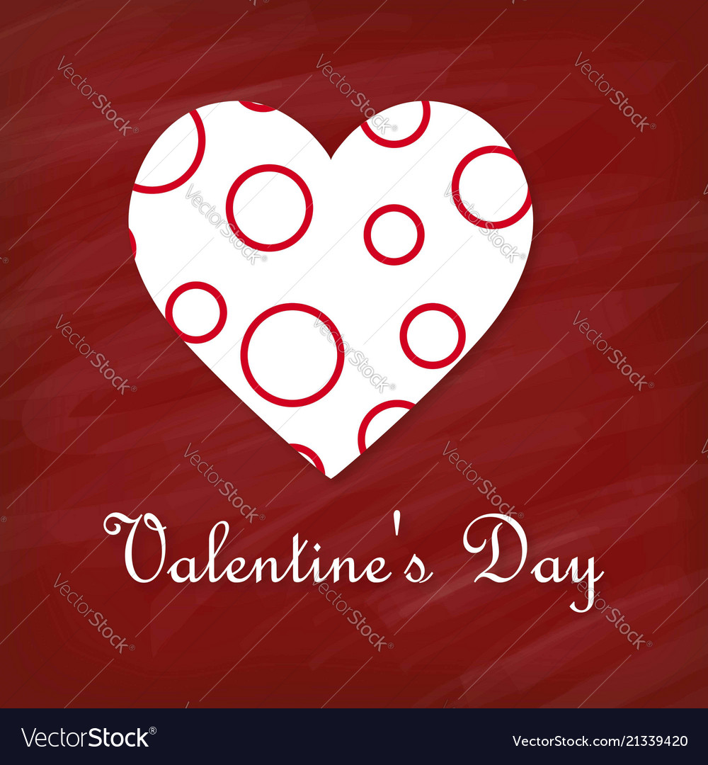 Valentines day card with red pattern