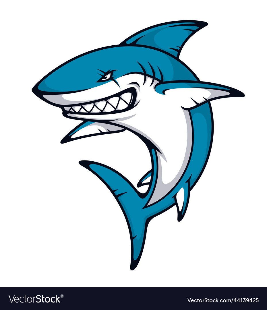 Aggressive Cartoon Shark Mascot
