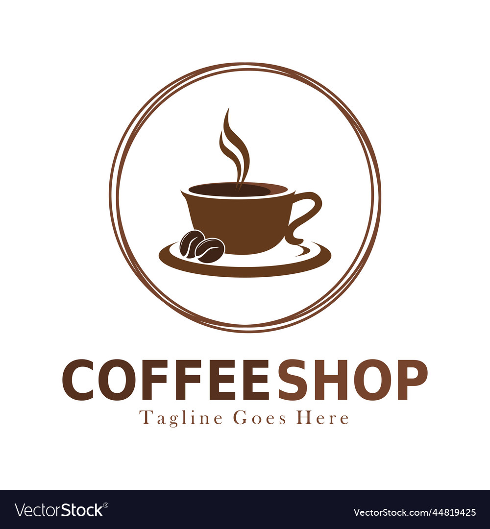 Coffee shop logo design on white background Vector Image