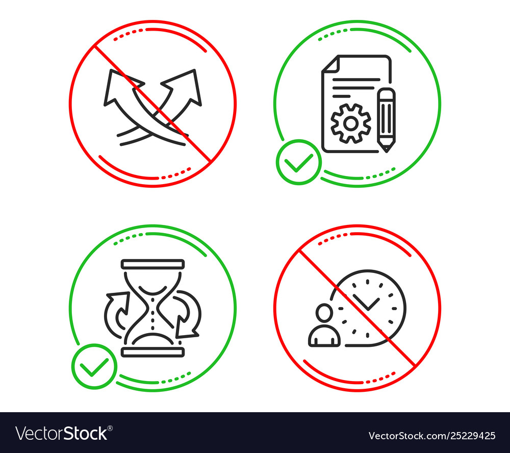 Documentation hourglass and intersection arrows Vector Image Documentation hourglass and intersection arrows