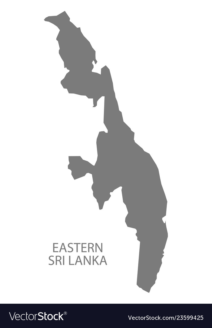 Eastern sri lanka map grey