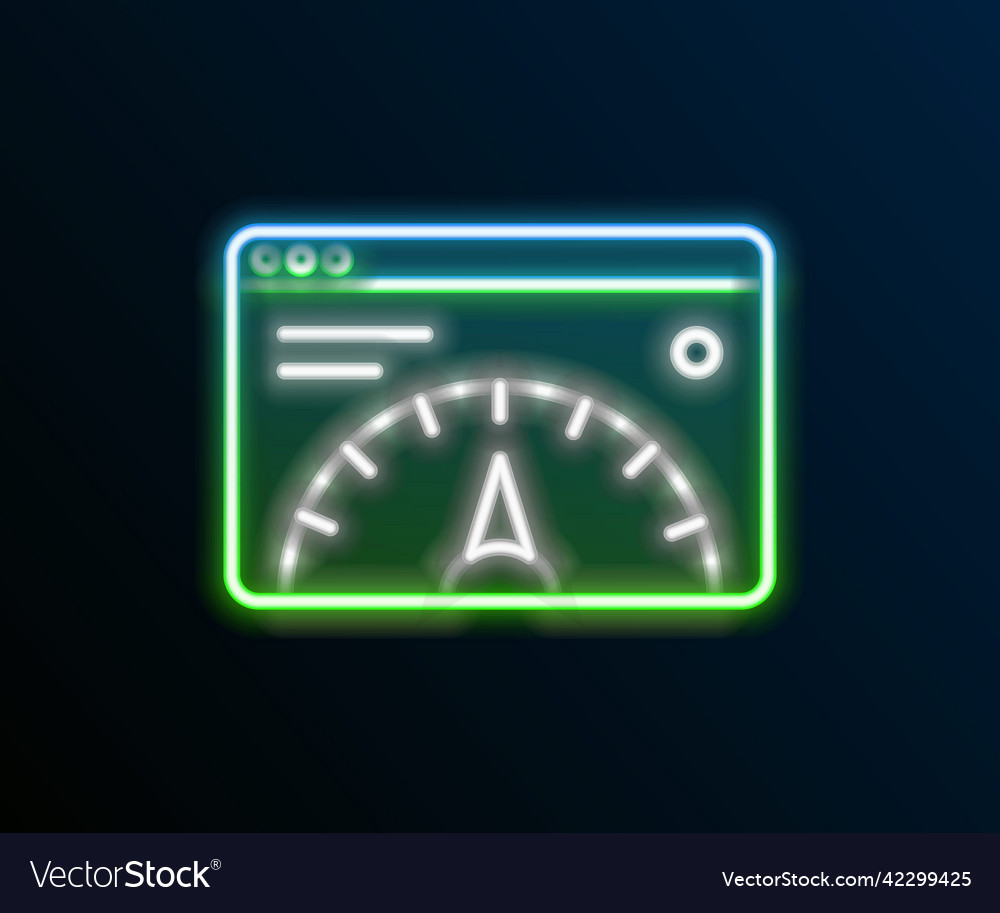 Glowing neon line web analytics information vector image Glowing neon line web analytics information