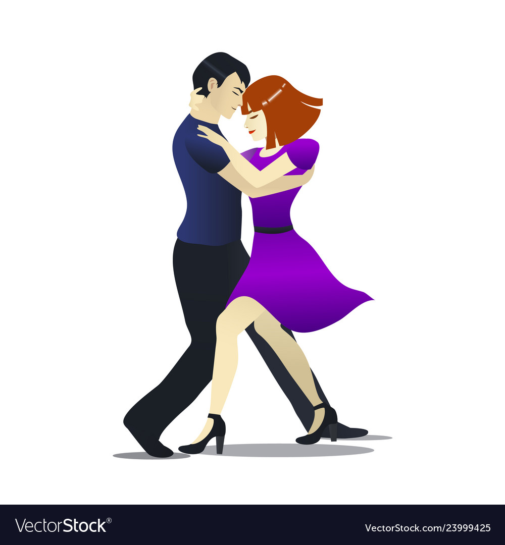 Isolated Bachata Dancers In Cartoon Style Vector Image