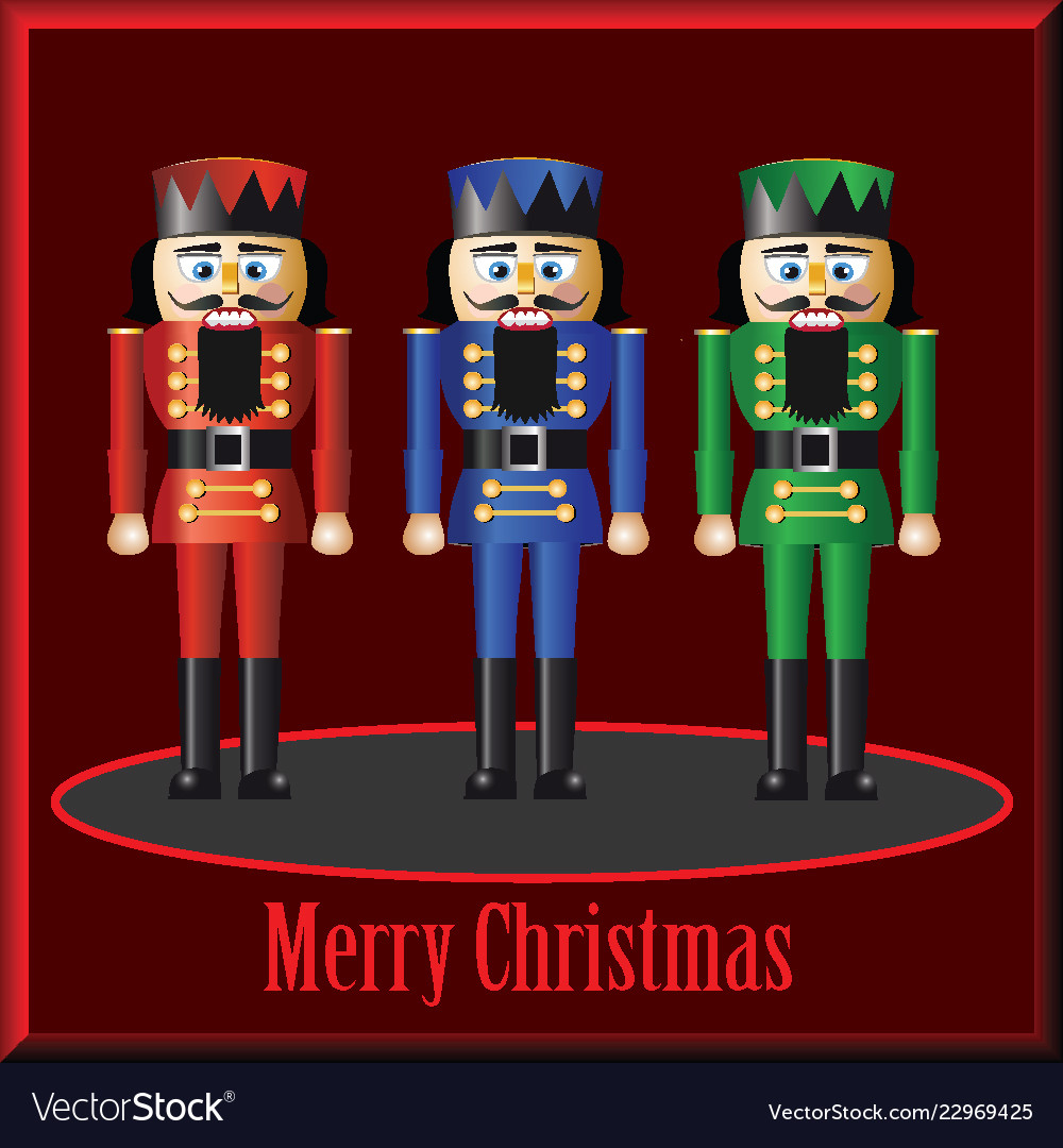 Nutcrackers on red background