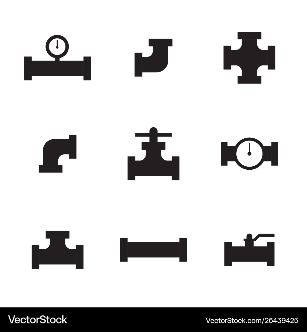 Pipes and fittings Royalty Free Vector Image - VectorStock