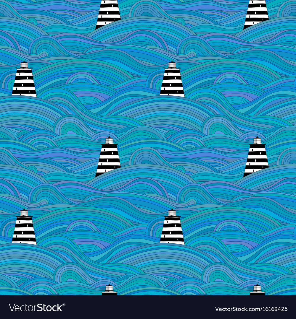 Seamless unusual pattern with waves
