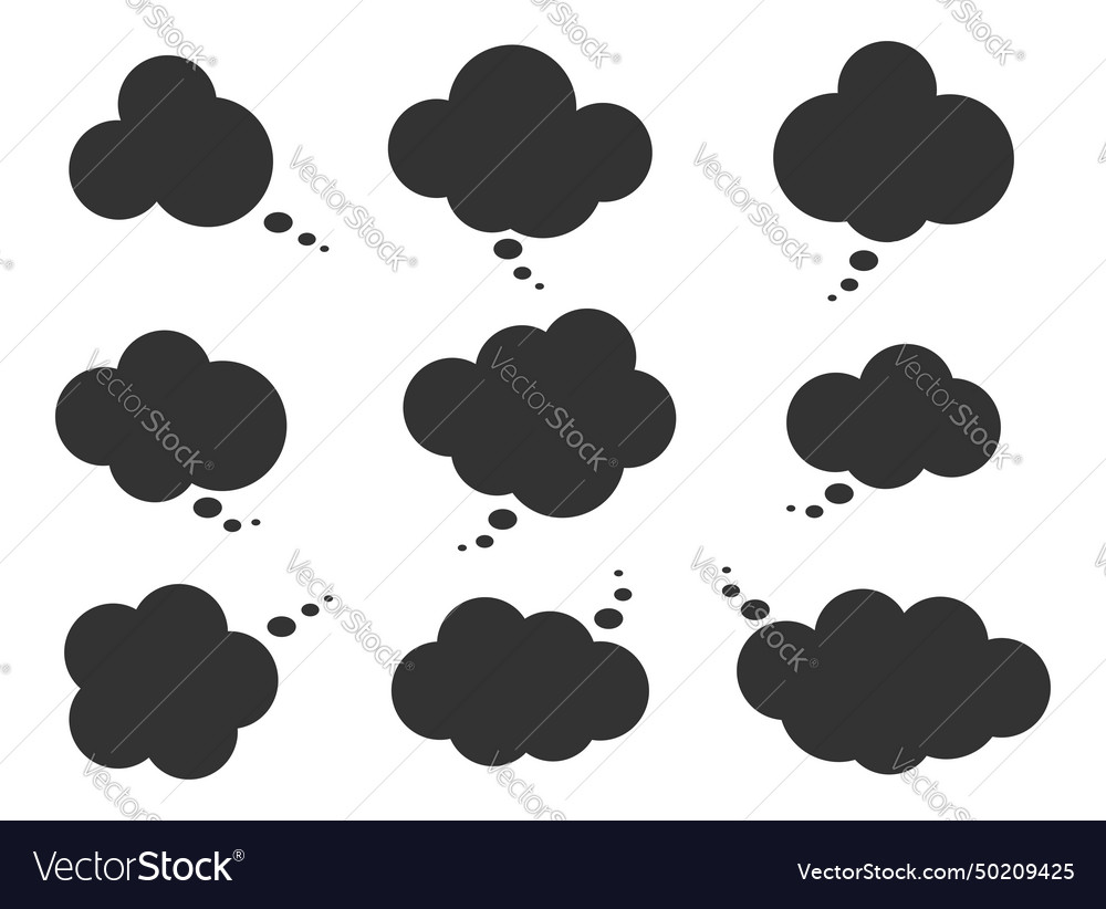 Set talk bubbles speech blank empty bubble icon vector image Set talk bubbles speech blank empty bubble icon