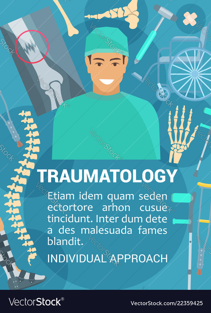 Traumatology clinic traumatologist doctor Vector Image