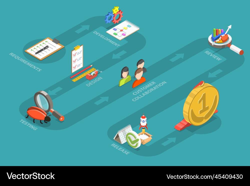 3d isometric flat conceptual Royalty Free Vector Image