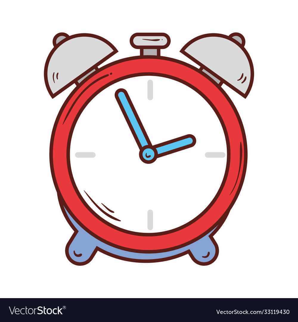 Alarm clock wake up time on white background Vector Image