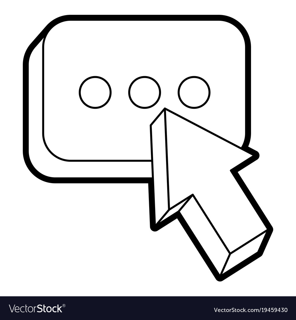 Arrow cursor with message button icon