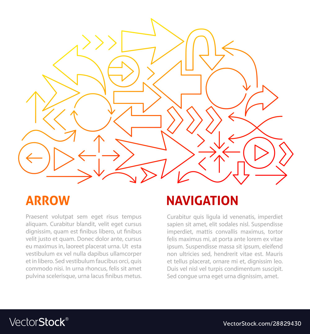 Arrow navigation line template vector image Arrow navigation line template
